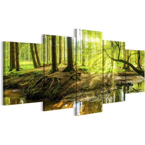 Tableau sur toile, Peinture sur 5 toiles – 150 x 75 cm, Motif éclectique