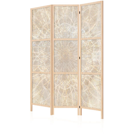 LUMASOUL Paravent Intérieur à Simple Face - 3 Panneaux - Separateur de Pieces de Style Japonais - Cloison de Separation pour Chambre à Coucher et Salon - Motif Fonds d'écran et Motifs - 135x172 cm