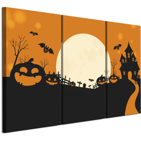 LUMASOUL Tableau Decoration Murale - Impression Sur Toile Motif Halloween - Tableaux Cadres pour le Salon et Chambre à Coucher - Décoration Murale - 120x80 cm (1/5)