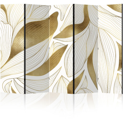LUMASOUL Paravent Intérieur 5 Panneaux Simple Face Pliable - Separateur de Pieces - Cloison de Separation de Chambre pour Chambre à Coucher, Salle de séjour - 225x172 cm Plantes
