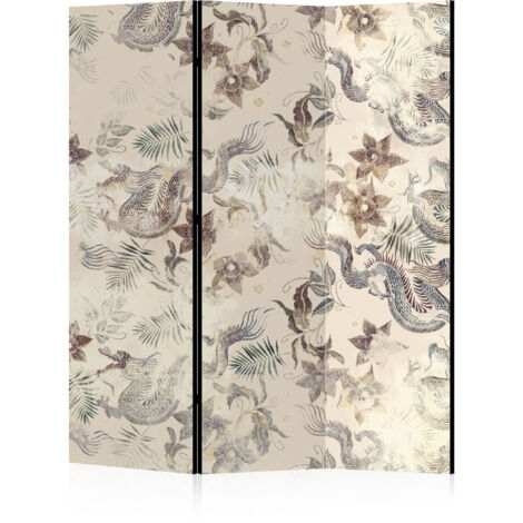 LUMASOUL Paravent Intérieur 3 Panneaux Recto - Verso Pliable - Separateur de Pieces - Cloison de Separation de Chambre pour Chambre à Coucher, Salle de séjour - 135x172 cm Japonais