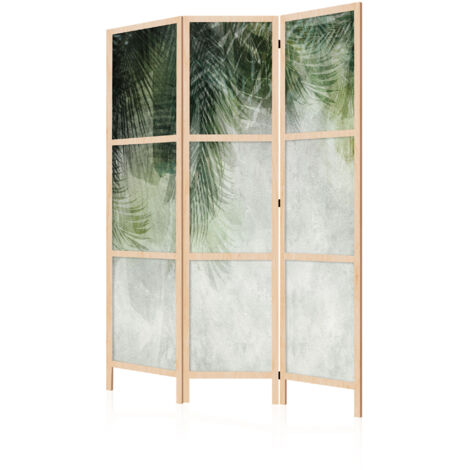 LUMASOUL Paravent Intérieur à Simple Face - 3 Panneaux - Separateur de Pieces de Style Japonais - Cloison de Separation pour Chambre à Coucher et Salon - Motif Nature - 135x172 cm (1/2)