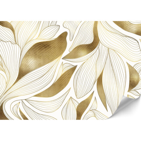 LUMASOUL Papier Peint Intissé 100x70 cm Glamour Panoramique Tapisserie Murale Facile à Monter - Papiers Peints Modernes Pour le Salon & Chambre à Coucher - Feuilles IV (1/3)