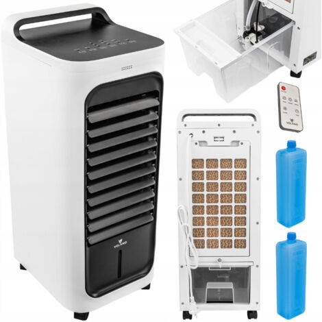 Velano Luftkühler 80 W mit Wasser, ohne Abluftschlauch, mobiles Klimaanlage mit 3 Luftstrommodi Timer  3 Geschwindigkeiten Horizontale Oszillation