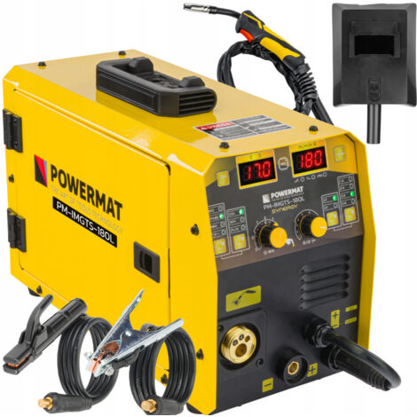 POWERMAT Schweißgerät Inverter IGBT 180A Synergie MIG MAG MMA WIG-Lift Schweißen Maschine Gaslos (1/5)