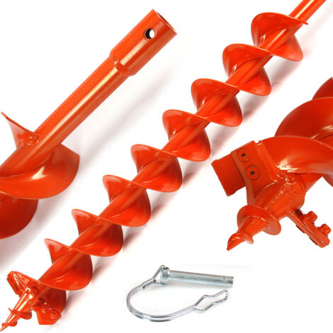 Erdlochbohrer Ø 80mm 800 mm Erdbohrer Erdaufbereiter Bohrer Pfahlbohrer Gartenbohrer