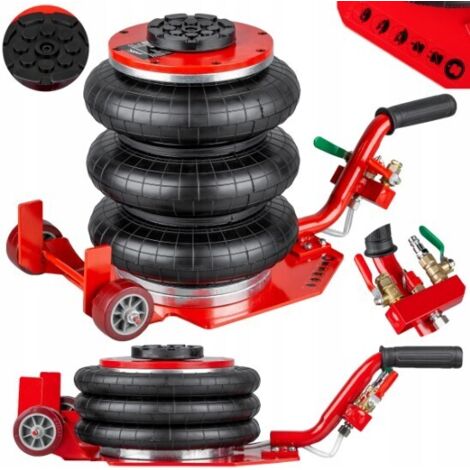 Pneumatischer Wagenheber Kurzer Griff 3,5T mit Anti-Rutsch-Gummi, Air Jack 3 Ringe Pneumatic Druck Luft LKW PKW Maximale Hubhöhe ist 40 cm