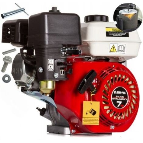 Motor Benzin Benzinmotor 7 PS 223 ccm OHV Kartmotor Standmotor 4-Takt Industriemotor 19 mm Welle Motor für Rüttelplatte, Stromaggregat