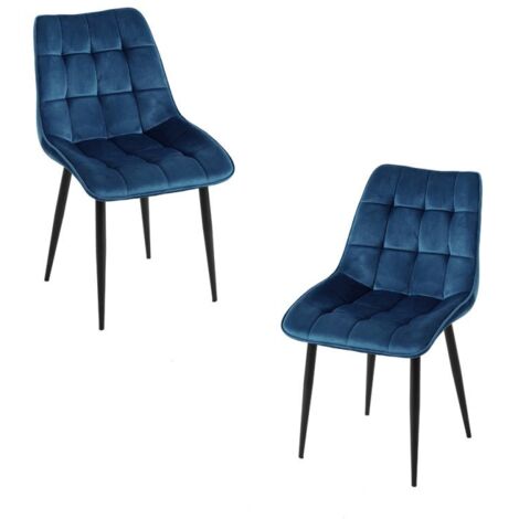 Packs Sillas Comedor - Pack 2 Sillas Cade Terciopelo - Azul (1/5)