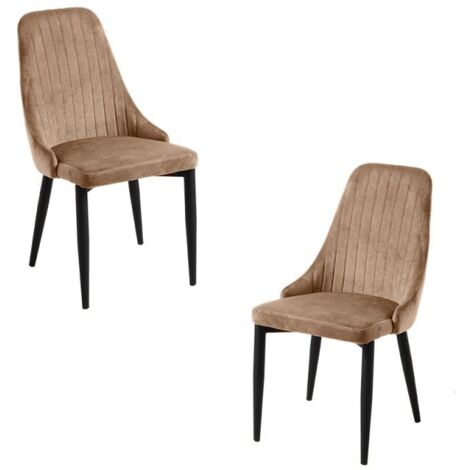 Packs Sillas Comedor - Pack 2 Sillas Kan Terciopelo - Marrón Claro (1/5)
