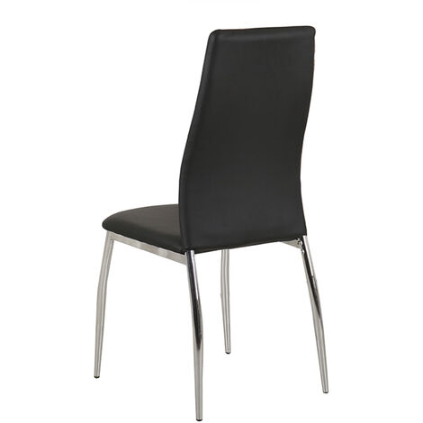 Silla Galet Para Comedor – Diseño Moderno, Estructura Metálica, Asiento Tapizado, Color Negro