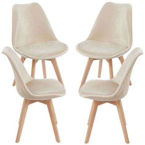 Packs Sillas Comedor - Pack 4 Sillas Synk Terciopelo - Beige (1/5)