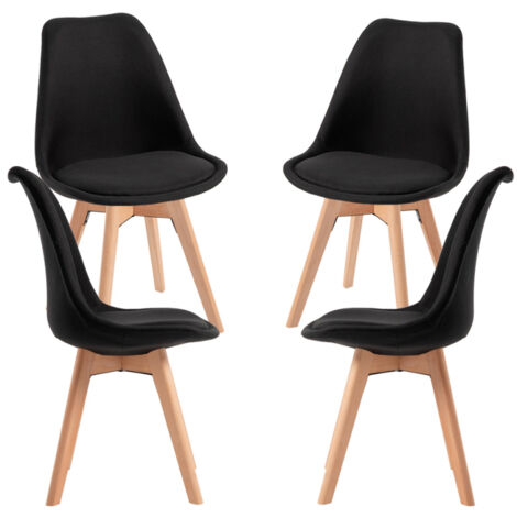 Packs Sillas Comedor - Pack 4 Sillas Synk Tela - Negro (1/5)