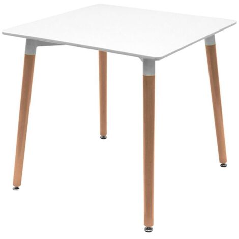 Estilo Nórdico - Mesa Tower Cuadrada 80 cm - Blanco (1/5)
