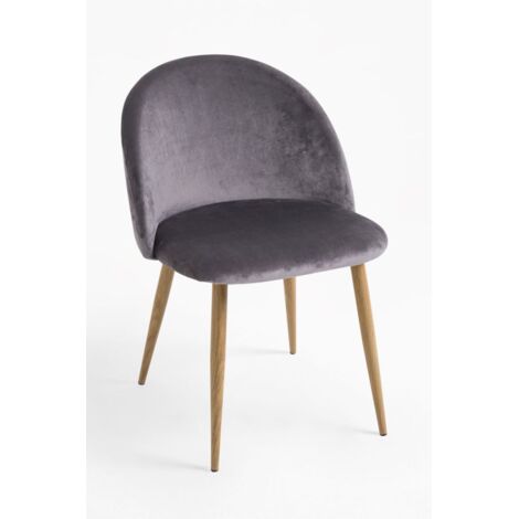 Sillas Comedor - Silla Vint Terciopelo - Gris oscuro (1/5)