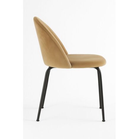 Sillas Comedor - Silla Black Dalnia Terciopelo - Marrón Claro (1/5)