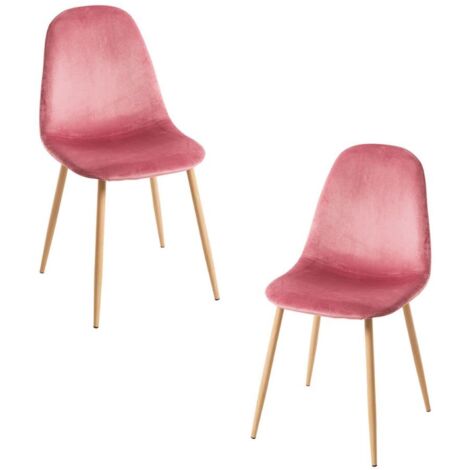 Packs Sillas Comedor - Pack 2 Sillas Teok Terciopelo - Rosa (1/5)