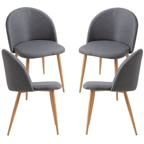 Packs Sillas Comedor - Pack 4 Sillas Vint Tela - Gris oscuro