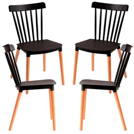 Packs Sillas Comedor - Pack 4 Sillas Leka - Negro