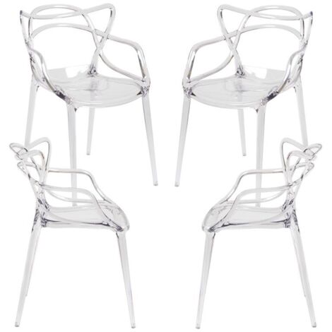 Packs Sillas Jardín - Pack 4 Sillas Korme Transparente - Transparente