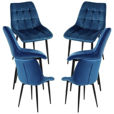 Packs Sillas Comedor - Pack 6 Sillas Cade Terciopelo - Azul (1/5)