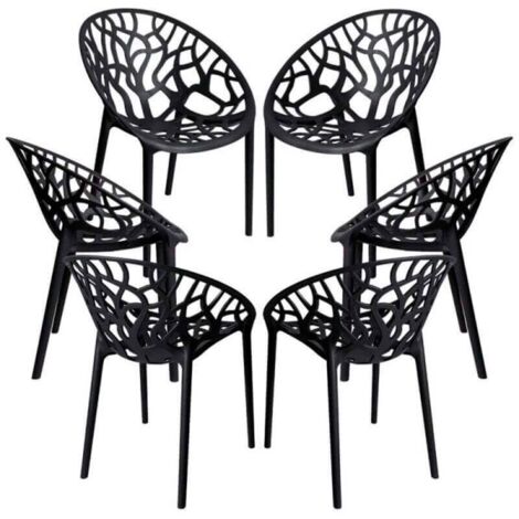 Packs Sillas Jardín - Pack 6 Sillas Nido - Negro