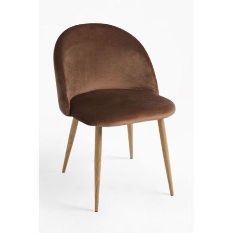 Sillas Comedor - Silla Vint Terciopelo - Marrón