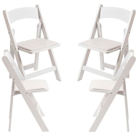 Sillas Plegables - Pack 4 Sillas Plegables Wala Madera - Blanco