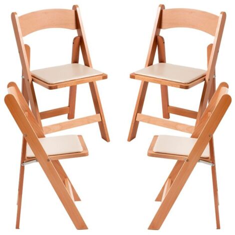 Sillas Plegables - Pack 4 Sillas Plegables Wala Madera - Madera Natural