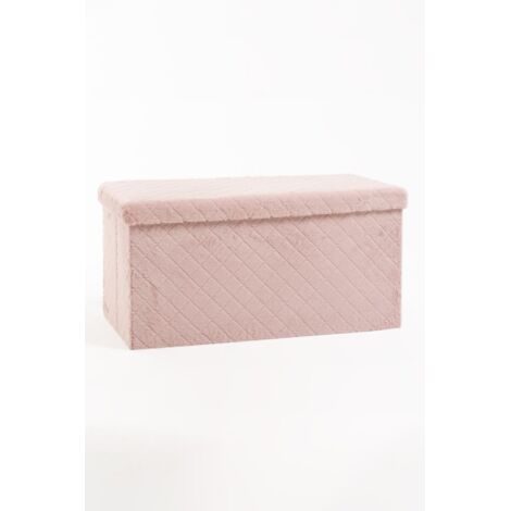 Pufs y reposapiés - Puff Almacenaje Dico 76 cm Terciopelo - Rosa