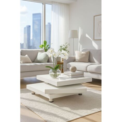 Mesas Auxiliares - Mesa de Centro Move Triple Balda Blanca 60cm