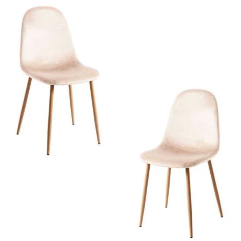 Packs Sillas Comedor - Pack 2 Sillas Teok Terciopelo - Beige (1/5)