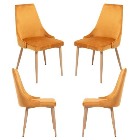 Packs Sillas Comedor - Pack 4 Sillas Stoik Wood - Mostaza (1/5)