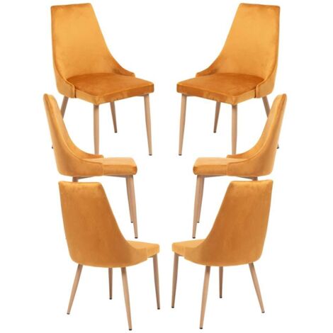 Packs Sillas Comedor - Pack 6 Sillas Stoik Wood - Mostaza (1/5)