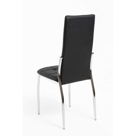Silla Galet Para Comedor – Diseño Moderno, Estructura Metálica, Asiento Tapizado, Color Negro