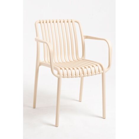 Sillas Jardín - Silla Somer con Reposabrazos - Beige
