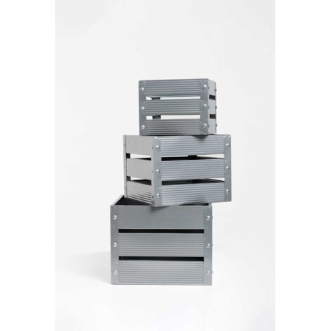 Organizadores - Set 3 Cajas Metálicas Torix - Gris