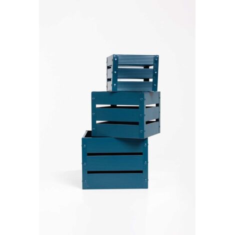 Organizadores - Set 3 Cajas Metálicas Torix - Azul Petróleo