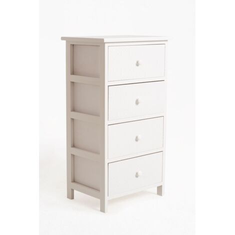 Muebles Auxiliares - Mueble Auxiliar Lotuc Blanco Ancho 4 Cajones