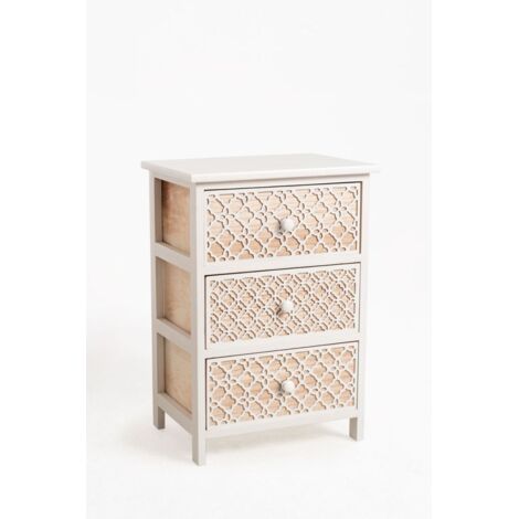 Muebles Auxiliares - Mueble Auxiliar Egle Blanco Ancho 3 Cajones