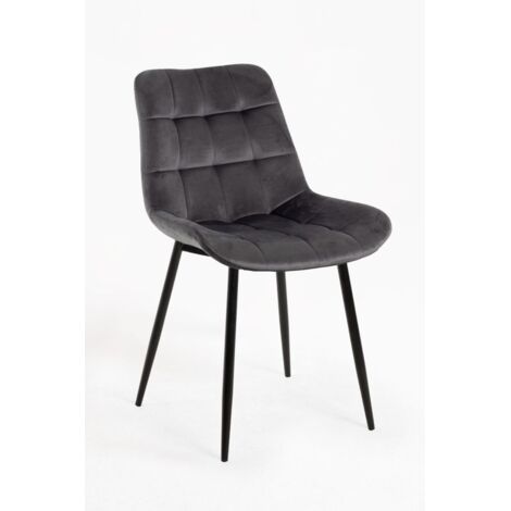 Sillas Comedor - Silla Teray Terciopelo - Gris oscuro (1/5)