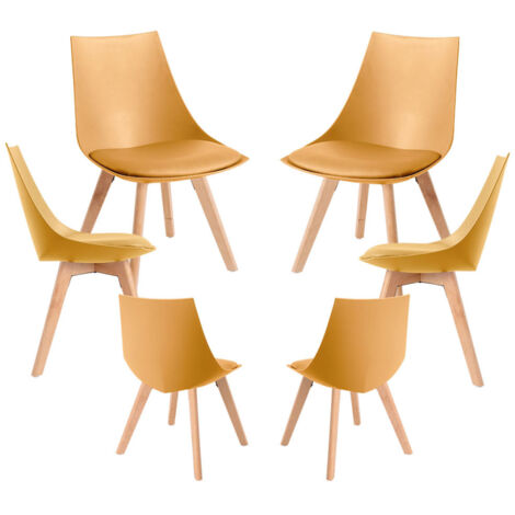Packs Sillas Comedor - Pack 6 Sillas Blok - Mostaza (1/5)