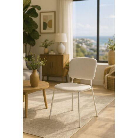 Sillas Comedor - Silla Lunik Tela - Blanco (1/5)