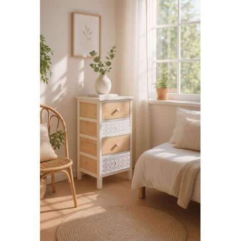 Muebles Auxiliares - Cajonera Ancha Solany 4 Cajones