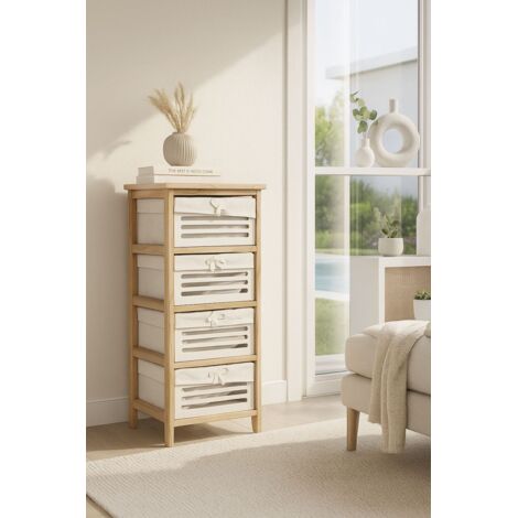 Muebles Auxiliares - Cajonera Ancha Nuvio 4 Cajones