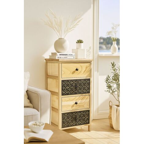 Muebles Auxiliares - Cajonera Ancha Tidalon 4 Cajones