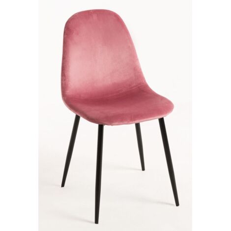 Sillas - Silla Teok Black Terciopelo - Rosa (1/5)