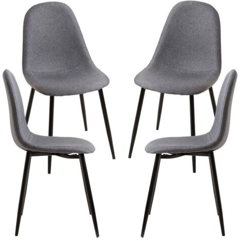 Packs Sillas Comedor - Pack 4 Sillas Black Teok Tela - Gris oscuro (1/5)