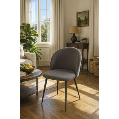 Sillas Comedor - Silla Black Vint Tela - Gris oscuro