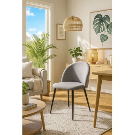 Sillas Comedor - Silla Black Vint Tela - Gris claro